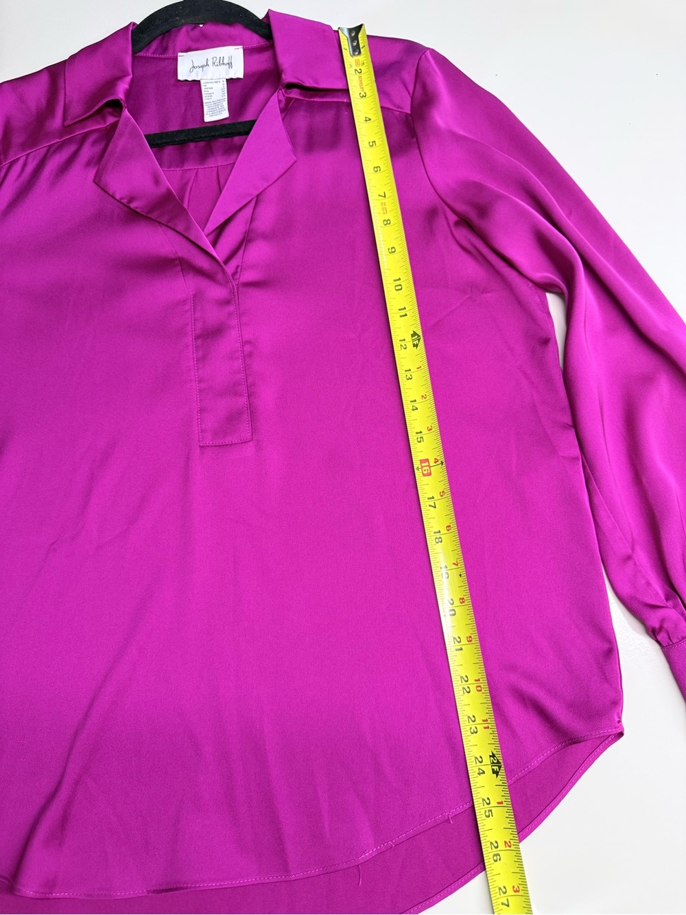 Joseph Ribkoff Bright Fuchsia Satin V-Neck Blouse Size 6 - Picture 12 of 12